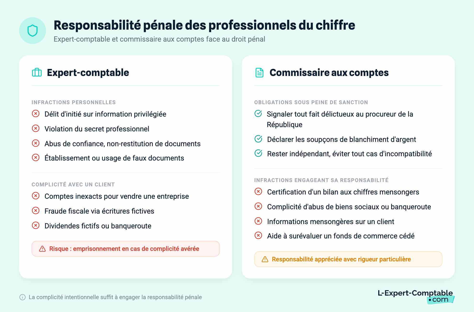 Responsabilité pénale des professionnels du chiffre